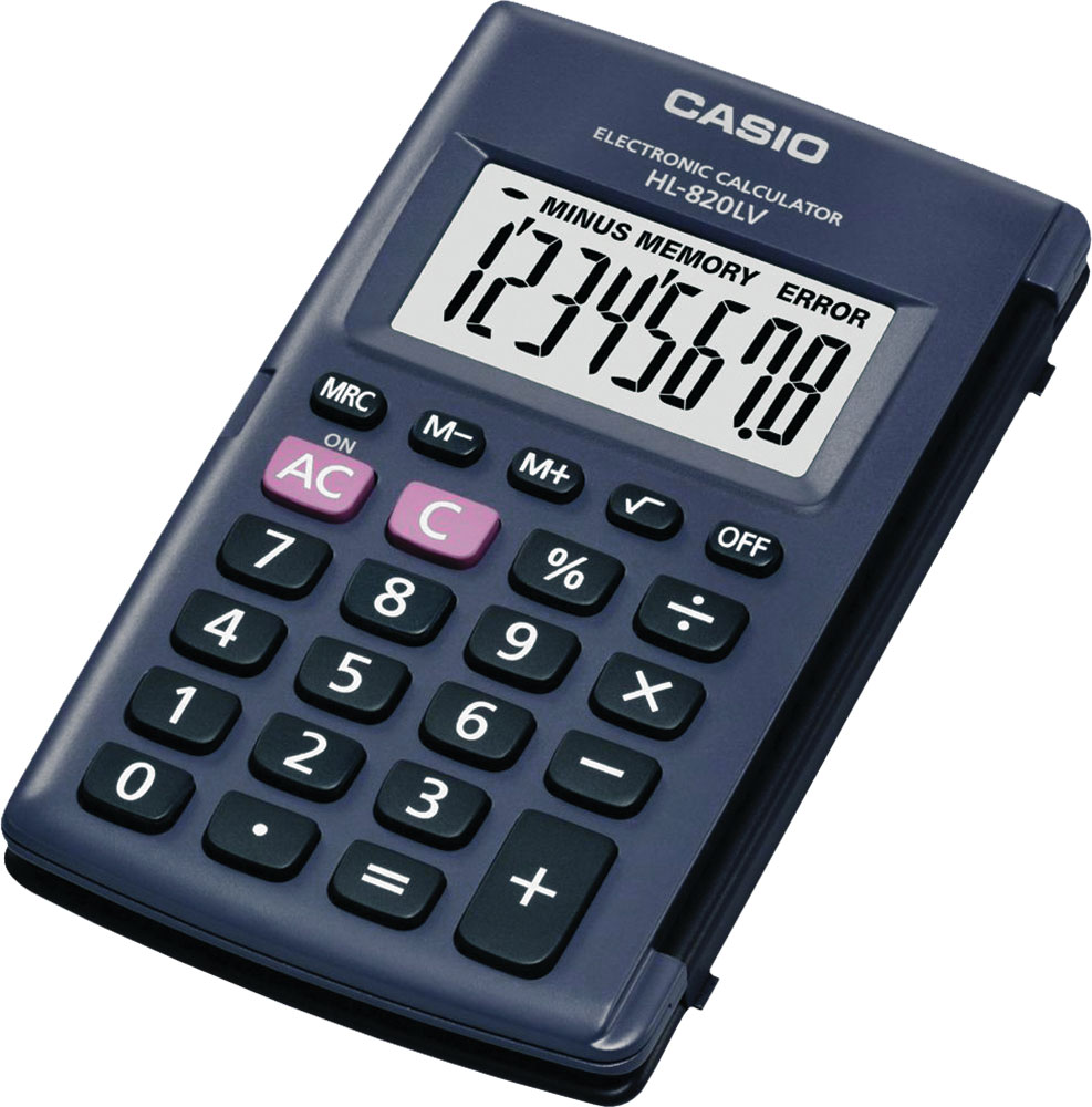 238049-EC Kalkulator CASIO HL-820 LV-BK KARTON.PAK bls P10/100