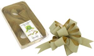 238746-EC Mašna potezna 31mm glitter zlatna 30 kom u pvc kutiji P30/300