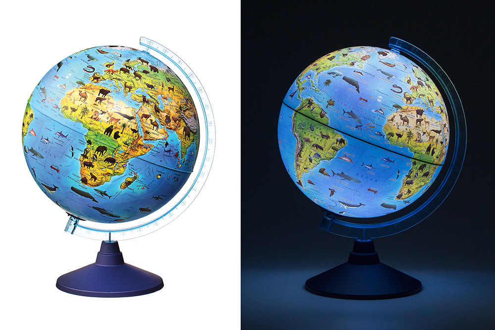 238757-EC Globus 25cm Alaysky's ZOO dječji, LED svijetlo, HRV, IQ App P4