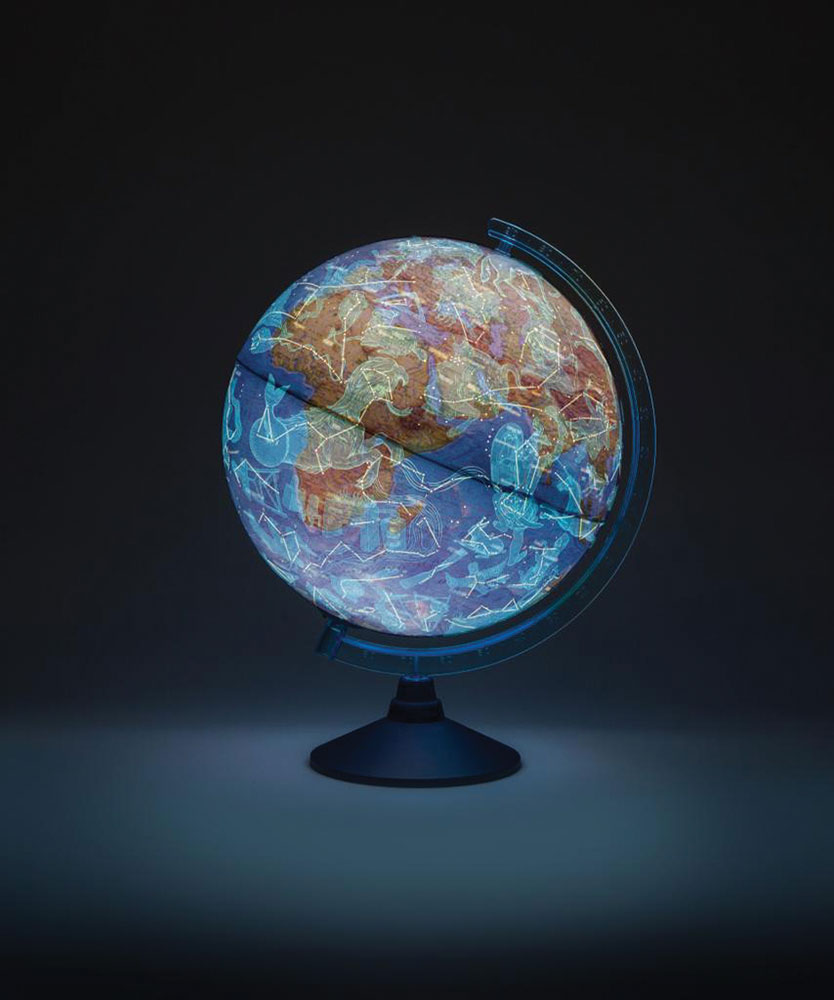 238759-EC Globus 32cm Alaysky's reljefni LED svijetlo, HRV 2u1 s mapom zvijezda, IQ App P4