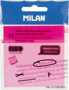 239618-EC Blok samoljepivi MILAN 76x76 50L Fluo rozi prozirni P18/216