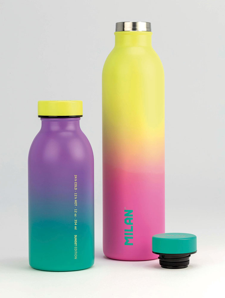 239620-EC Boca za vodu MILAN Sunset zeleno-lila 354ml, isotermalna, nehrđajući čelik P12