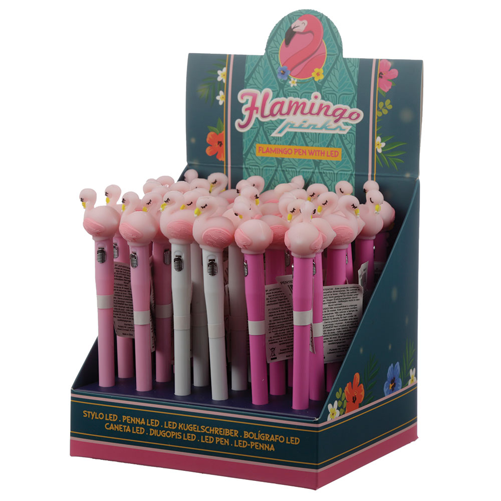 239636-EC Flomaster fineliner crni LED Flamingo P36 NETTO
