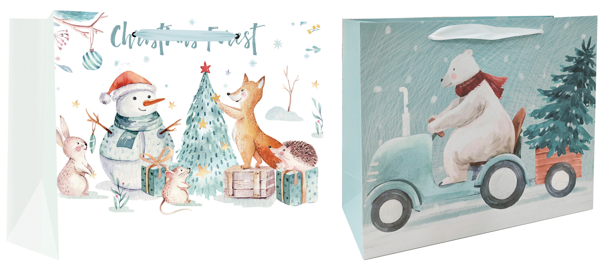 239944-EC Vrećica XL horiz božićna ekskluziv glitter 46x33x20 cm 77564 P12/120