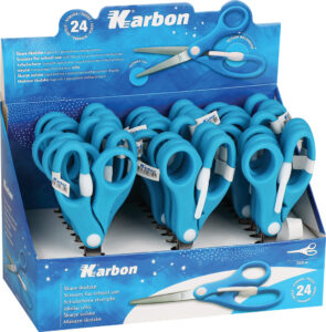 240543-EC Škare KARBON školske tupi vrh s povratnim mehanizmom displej P24/432