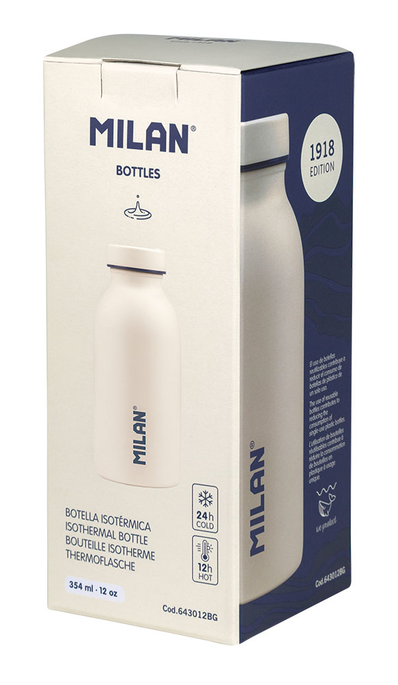 240954-EC Boca za vodu MILAN Serija 1918 bijela 354ml, isotermalna, nehrđajući čelik P12