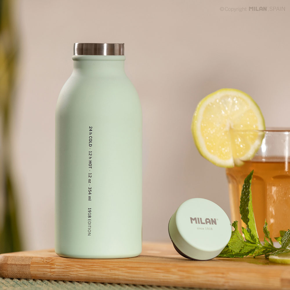 240955-EC Boca za vodu MILAN Serija 1918 sv.zelena 354ml,isotermalna, nehrđajući čelik P12