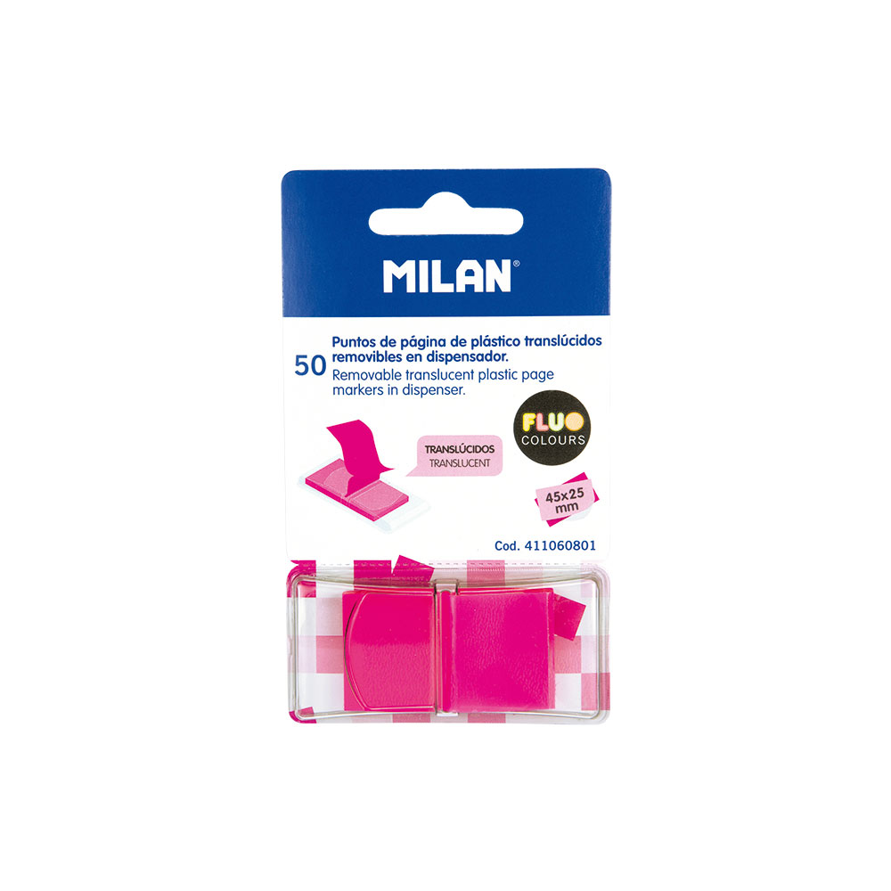 240976-EC Zastavice označ.MILAN transp.sa nosačem fluo pink 50kom, 45x25mm P24/288 NETTO