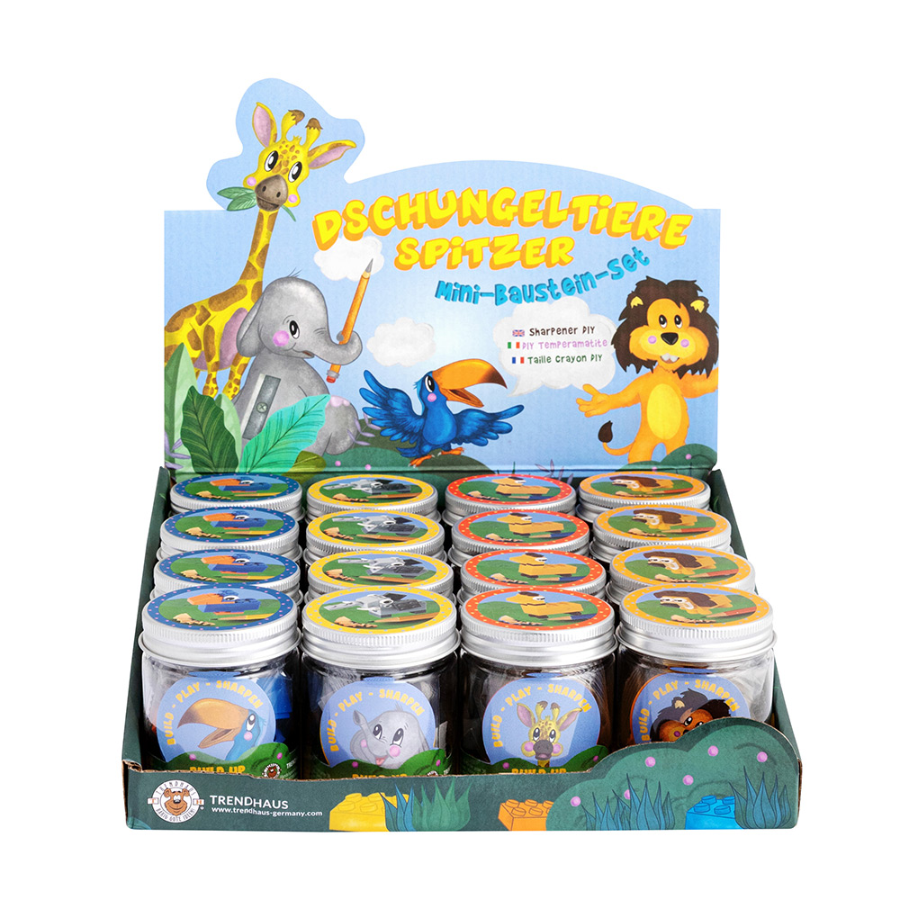 241240-EC Šiljilo životinje iz džungle BUILD/PLAY/SHARPEN sort P16/128 Netto