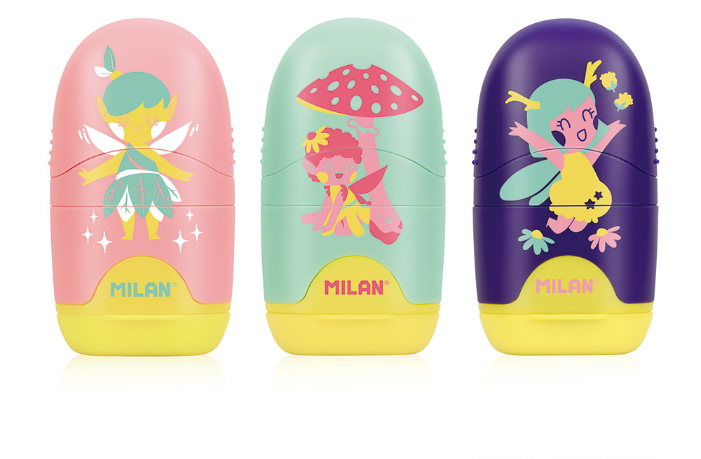 241308-EC Gumica+šiljilo MILAN Capsule Fairy Tale plastično sa kućištem P16/160