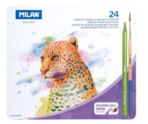 Set crtaći MILAN Todocolor met.kut: 24 bezdrv akvarel bojica+kist P6/24 NETTO