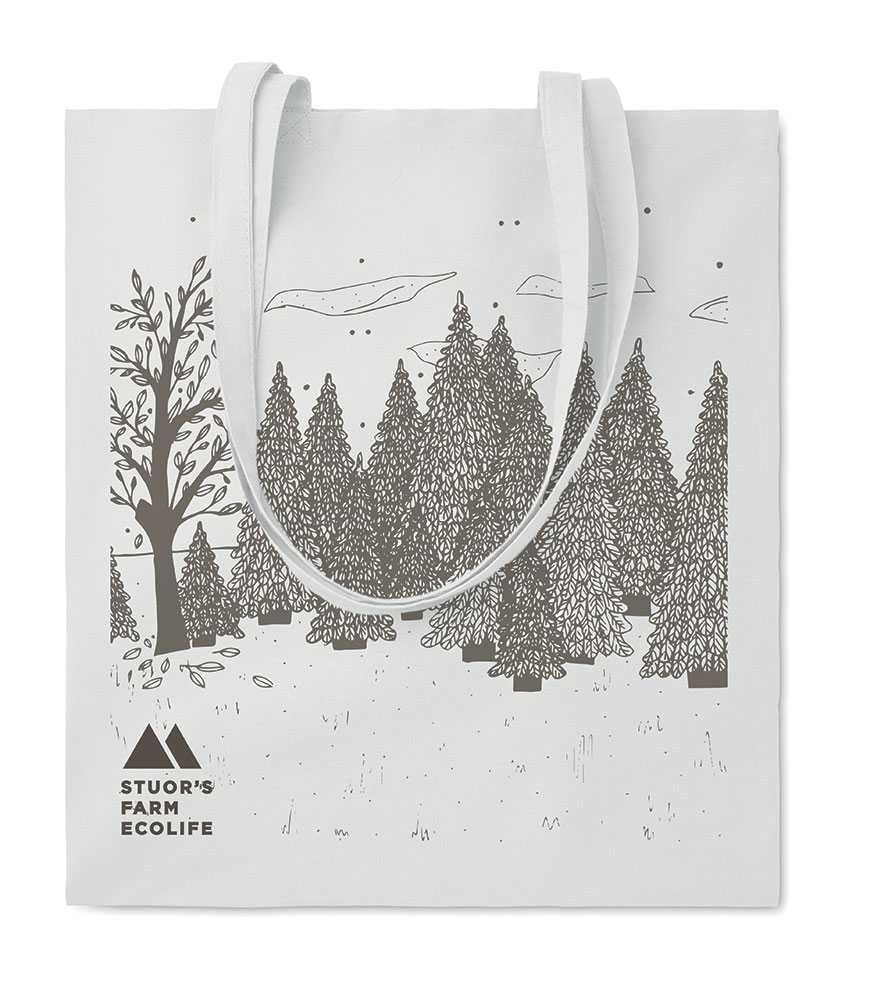 241876-EC Torba shopping pamučna 140g Cottonel bijela duga ručka, 38x42 cm