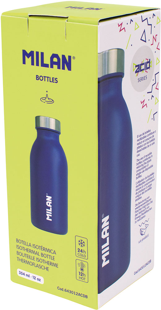 241885-EC Boca za vodu MILAN Acid 354ml, isotermalna, nehrđajući čelik plava P12
