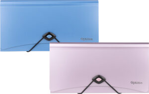 Mapa za račune pvc 13 preg. 260x135x25mm metallic plava/lila sort P12/48