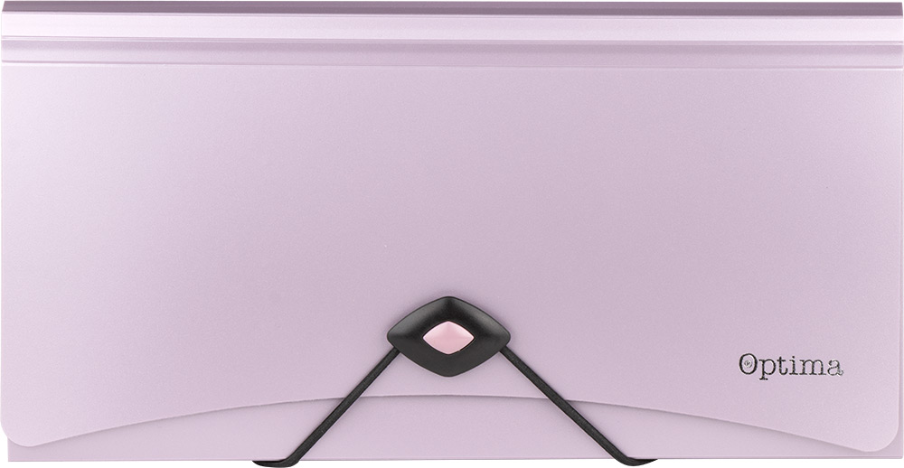 242053-EC Mapa za račune pvc 13 preg. 260x135x25mm metallic plava/lila sort P12/48