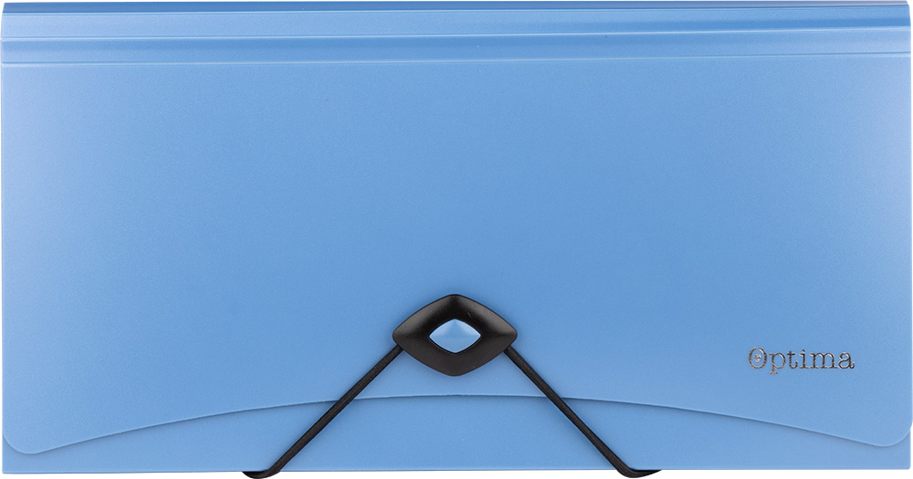 242053-EC Mapa za račune pvc 13 preg. 260x135x25mm metallic plava/lila sort P12/48