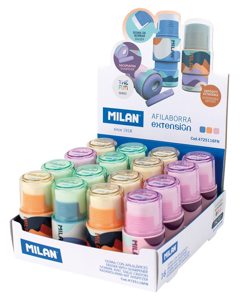 242078-EC Gumica+šiljilo MILAN Extension The Fun plastično sa kućištem P16/160