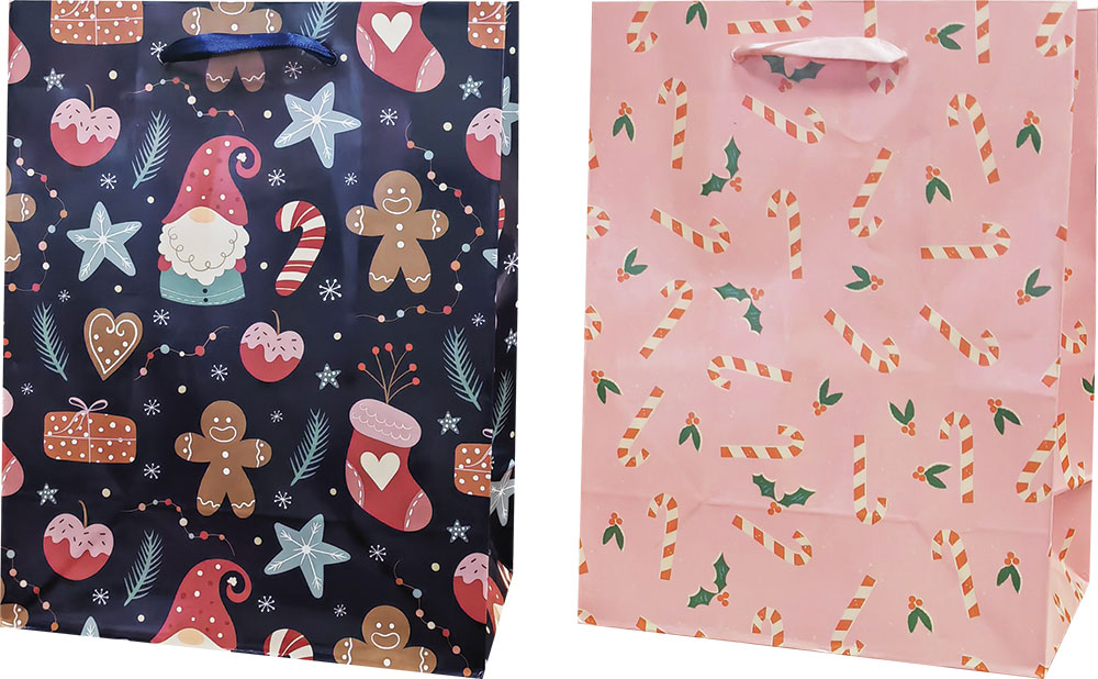 242225-EC Vrećica M božićna sjaj 23x10x18 cm 75293 P12/240