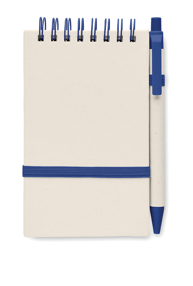 242254-EC Set uredski MITO notes A6 i kem. ol. od recikliranog kartona mlijeka plavi