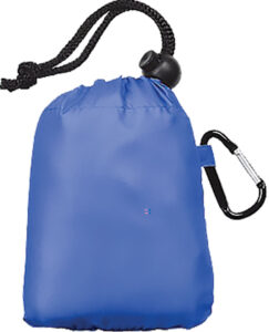 242292-EC Kabanica za kišu PONČO u poliesterskom plavom etuiju s karabinom