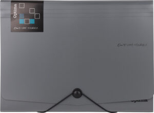 Mapa harmonika PVC A4 12 preg. OPTIMA Office siva 120392 P12/48