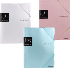 Fascikl pvc s gumicom A4 OPTIMA Glitter sort.boje 120374 P12/120