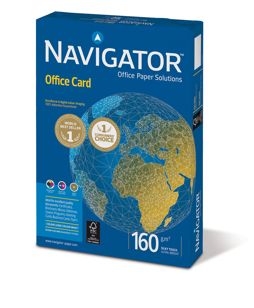 242991-EC Papir fotok. NAVIGATOR A4 Office Card 160gr. FSC 250/1 P5/300