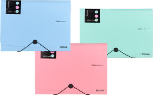 Mapa harmonika PVC A4 12 preg. OPTIMA Pastel sort.boje 120380 P12/48