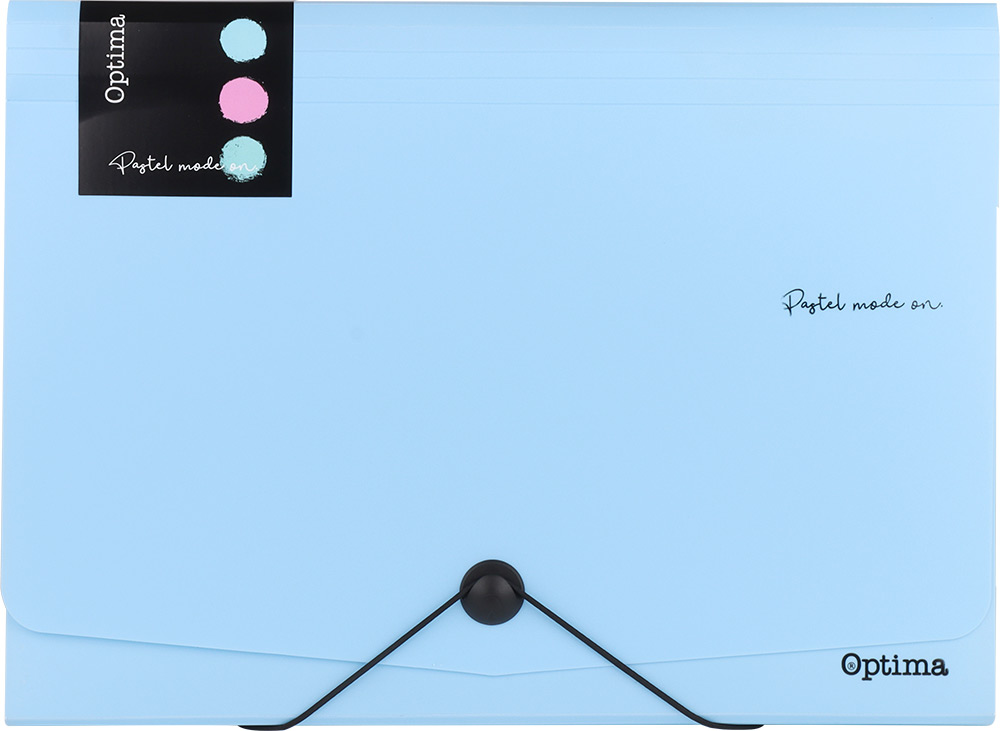 242995-EC Mapa harmonika PVC A4 12 preg. OPTIMA Pastel sort.boje 120380 P12/48