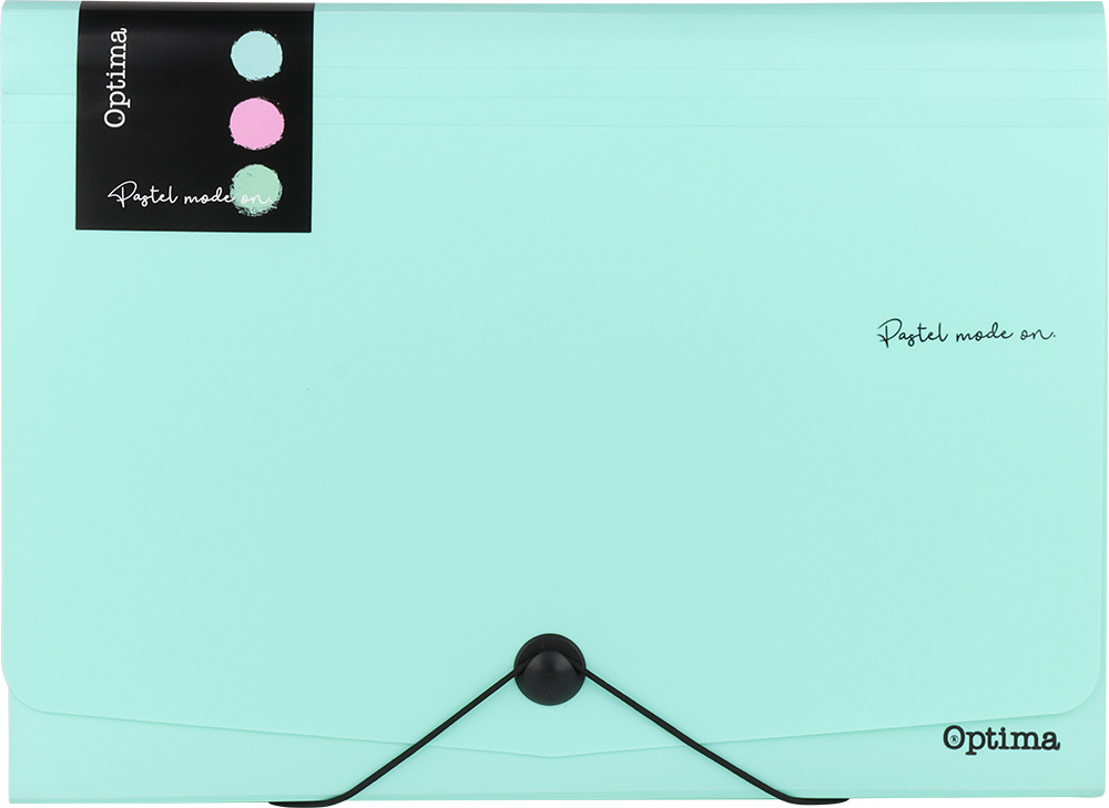 242995-EC Mapa harmonika PVC A4 12 preg. OPTIMA Pastel sort.boje 120380 P12/48