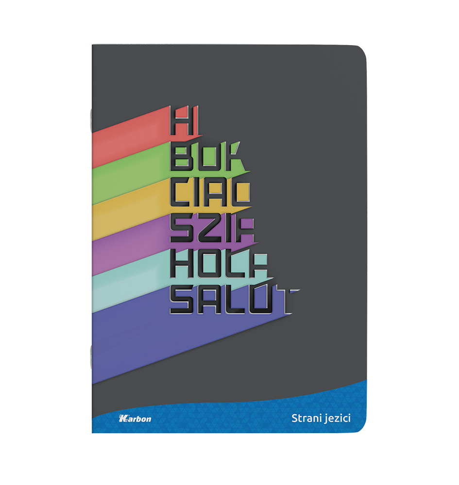 243044-EC Bilježnica A4/D KARBON Strani jezici s memom 42L, P10/60