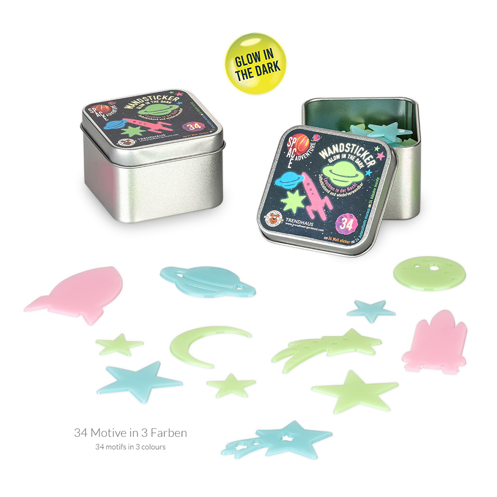 243091-EC Zidna naljepnica, svjetli u mraku SPACE ADVENTURE P8/80 NETTO