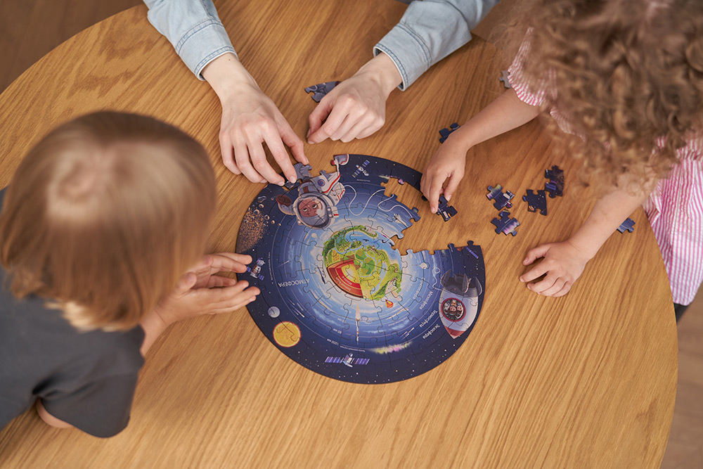 243474-EC Igra drvene puzzle ALAYSKY Earth&Space interaktivne u drvenoj kutiji IQ App P16