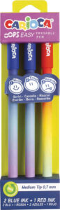 243489-EC Gel pen 0,7 piši-briši CARIOCA Oops Easy 3/1 (2 plave+crvena) 41025 bls P12/72