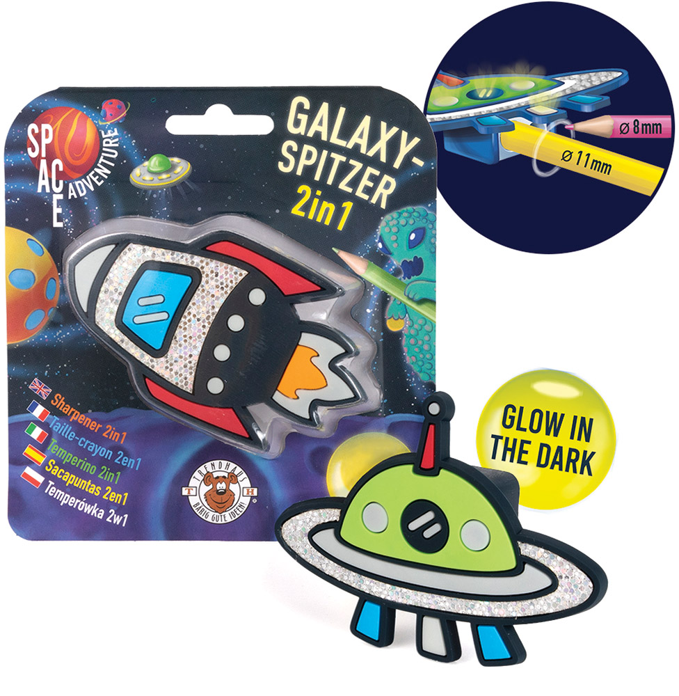 243506-EC Šiljilo 2 rupe SPACE ADVENTURE sort P10/80 NETTO