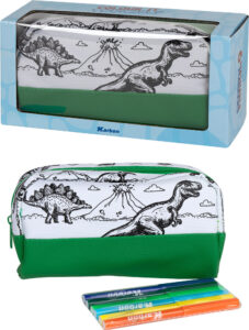 243739-EC Pernica za bojanje s 6 flomastera Karbon DINO WORLD P24