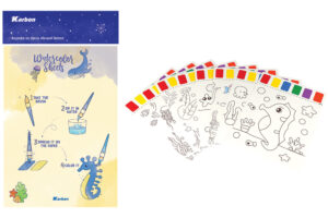 Bojanka za djecu Akvarel listovi sa kistom Karbon B5, 6 listova, bls P50