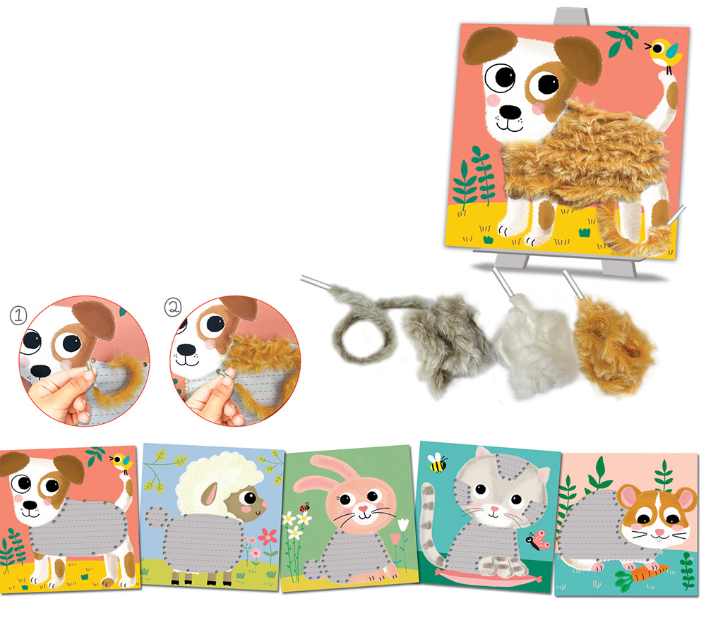 244509-EC Kreativni set vezenje krzna CREALIGN Čupavi prijatelji P5