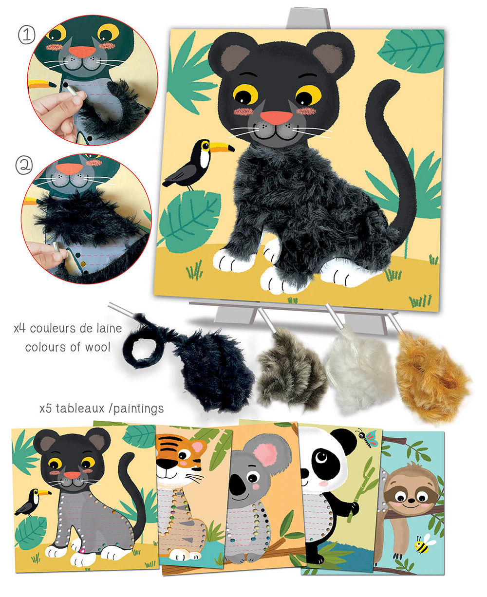 244510-EC Kreativni set vezenje krzna CREALIGN Tropski prijatelji P5