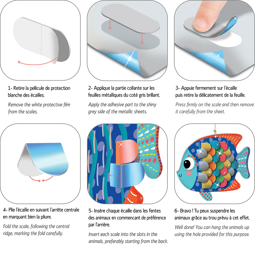 244522-EC Kreativni set ukrašavanje metaliziranim ljuskama CREALIGN Morsko dno P5