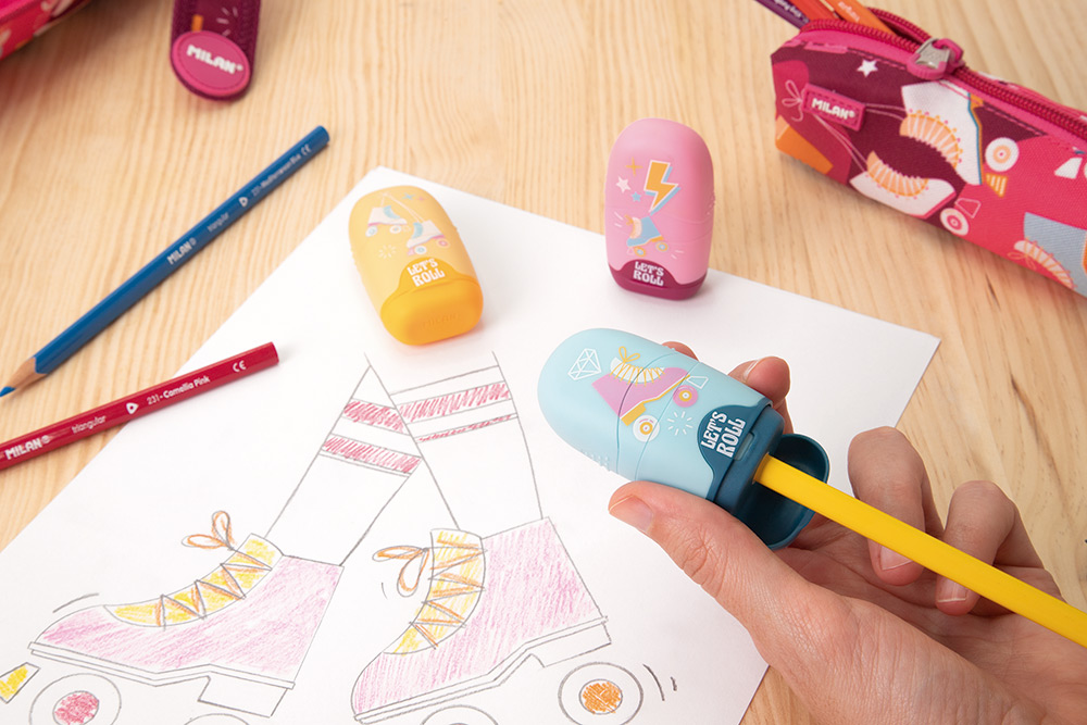 244533-EC Gumica+šiljilo MILAN Capsule Roller plastično s kućištem P16/160