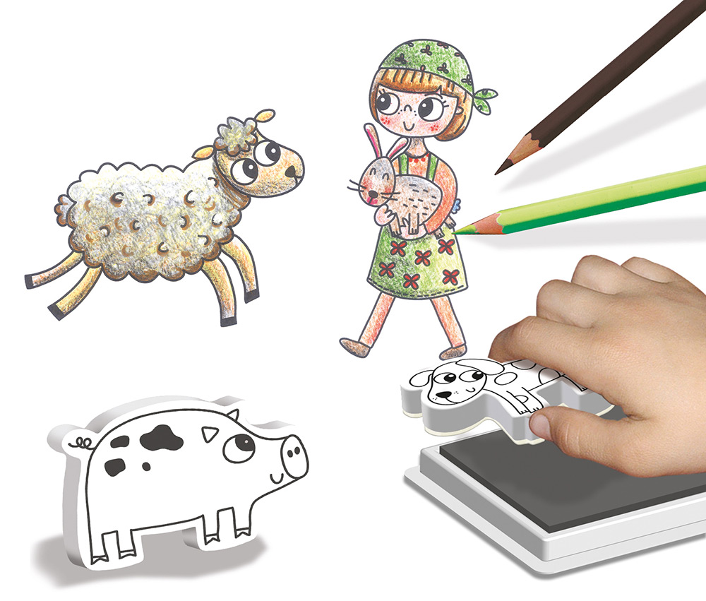 244583-EC Pečati 10/1 sa jastučićem za tintu CREALIGN Moja mala farma P5