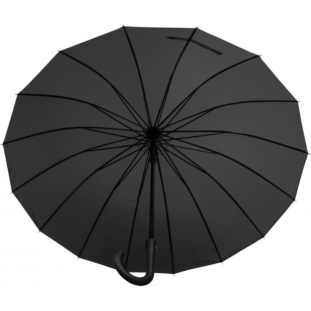 244850-EC Kišobran Astar Black 16-panelni  crni PVC  drška, aut. P12/48