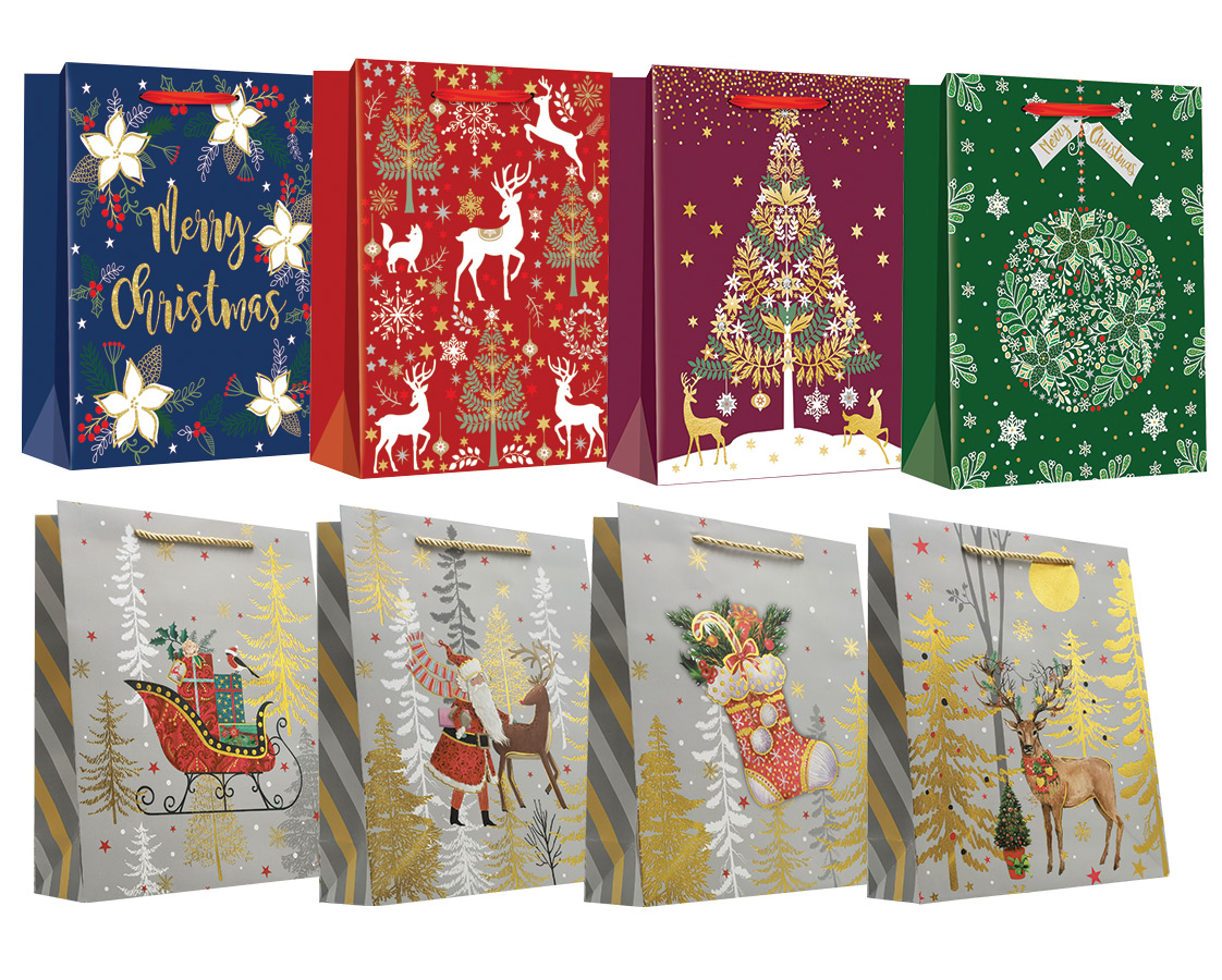 244991-EC Vrećica L exclusive Božić hot stamp folija 26x32x10 71653 P12/180