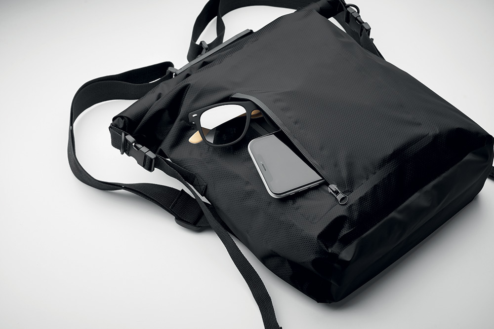 245231-EC Ruksak roll-up vodootporni Scubaroll RPET 210D crni 30L