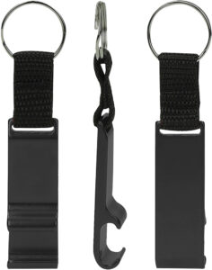 245303-EC Otvarač za boce Tom , držač za mobitel na privjesku crni