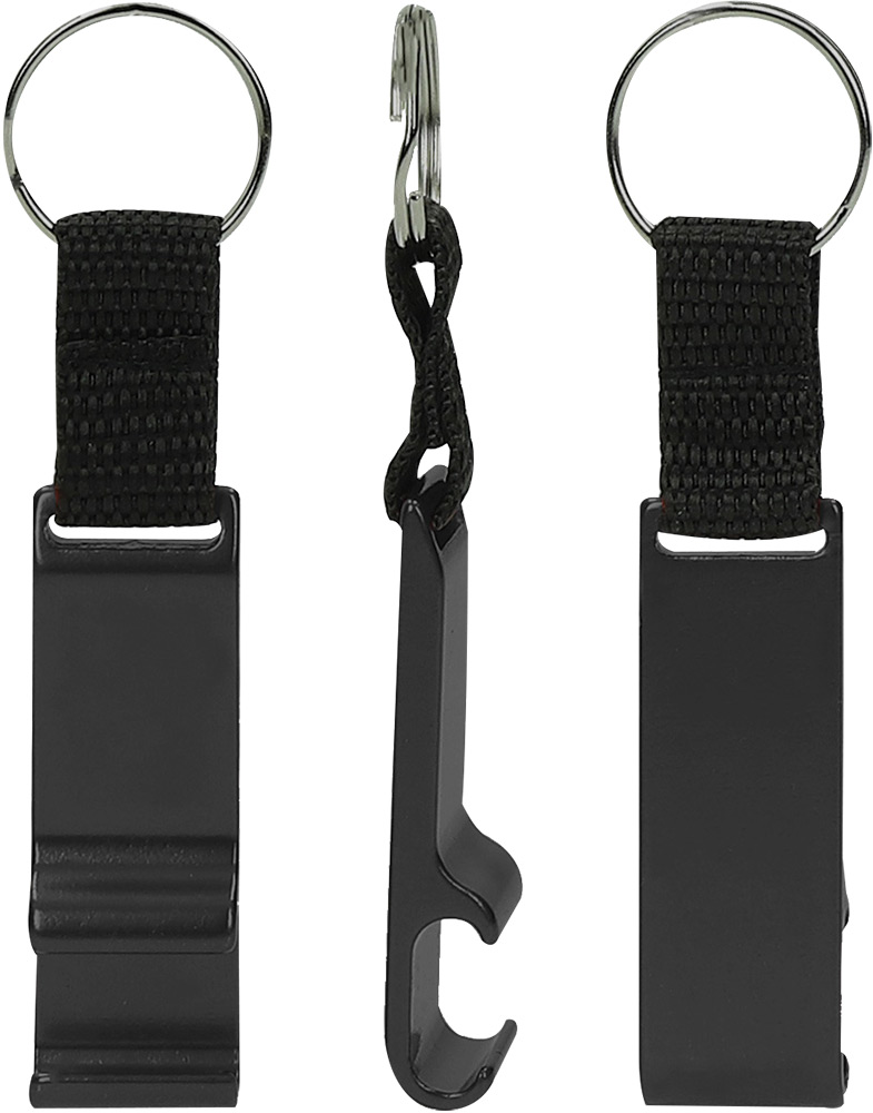 245303-EC Otvarač za boce Tom , držač za mobitel na privjesku crni