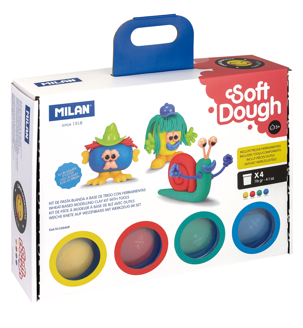 245319-EC Plastelin MILAN Soft Dough Funny faces 4 boje x 116g P6