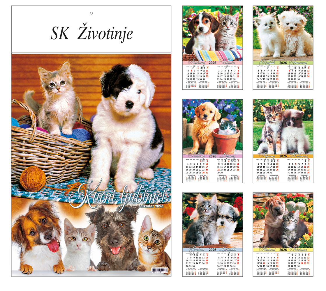 245328-EC Kalendar ŽIVOTINJE 7L 24,5x34+10,5 P20 SK-TMR 2026