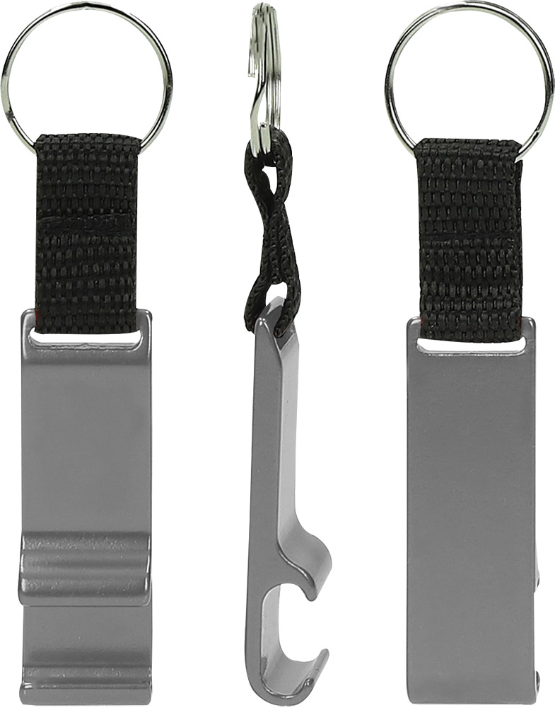 245583-EC Otvarač za boce Tom , držač za mobitel na privjesku srebrni